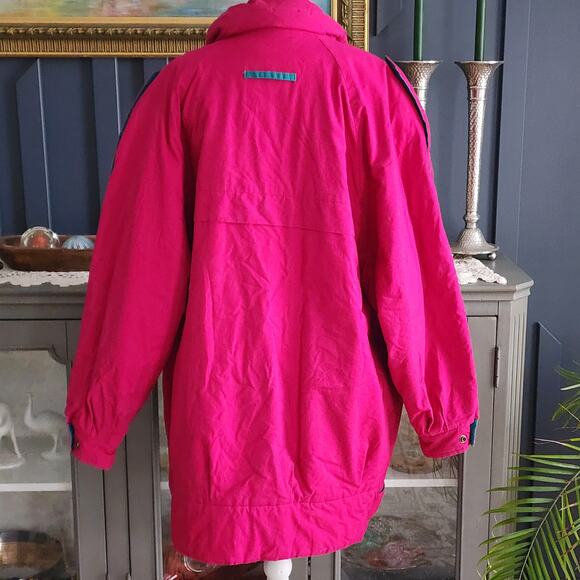 Vintage London Fog Neon Pink/Fuscia Parka Coat 16 Reg 80s 90s Ski Jacket - Picture 5 of 8